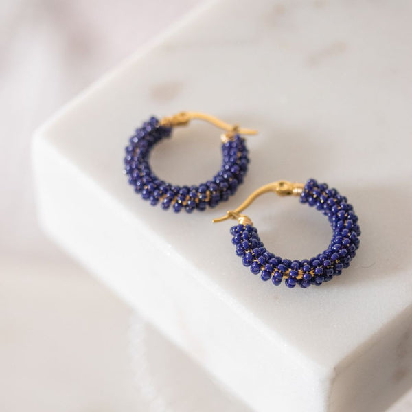 boucles d'oreilles bleu nuit