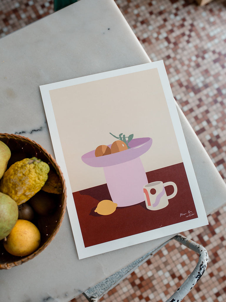 affiche coupelle de fruits