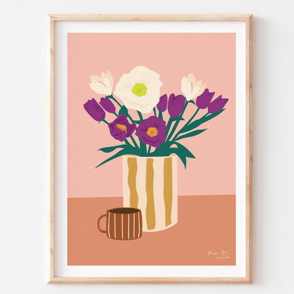 affiche colorée bouquet de fleurs