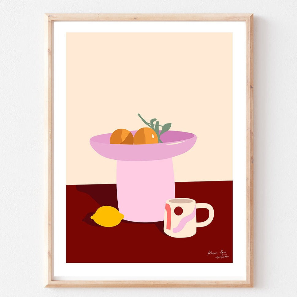 affiche coupelle de fruits