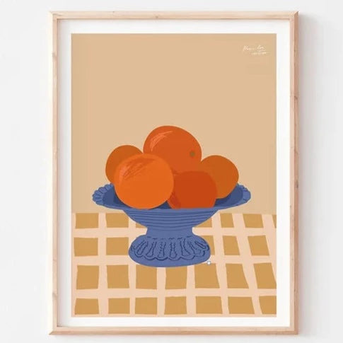 affiche colorée d'oranges